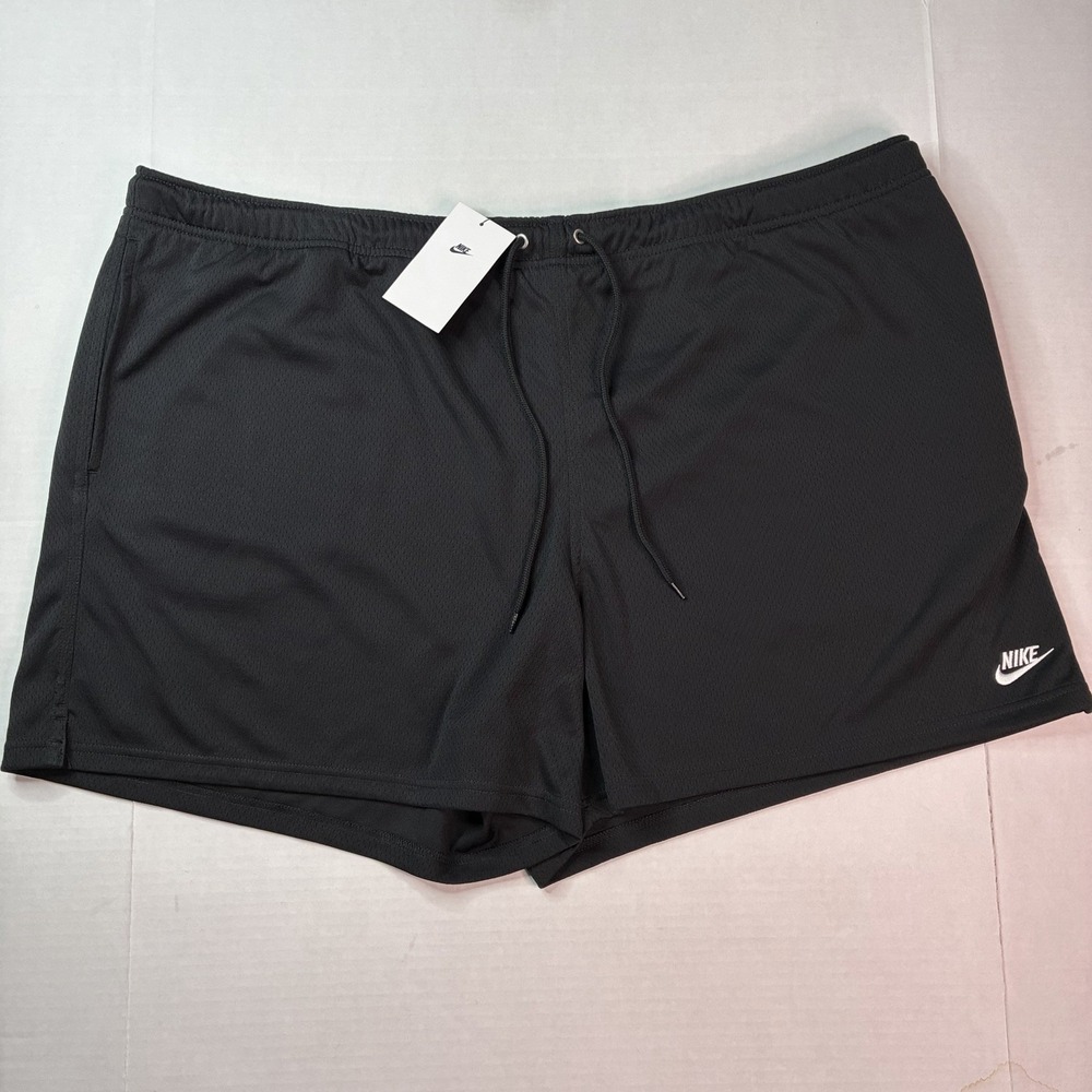 Nike Club Flow Black Mesh Gym Outdoor Shorts Men's Size 4XL Pockets FN3514 010